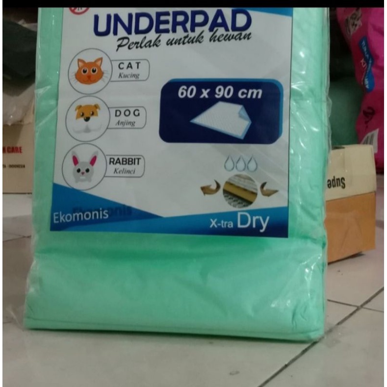 Underpad/Perlak kucing ukuran 60 × 90 cm isi 6pcs