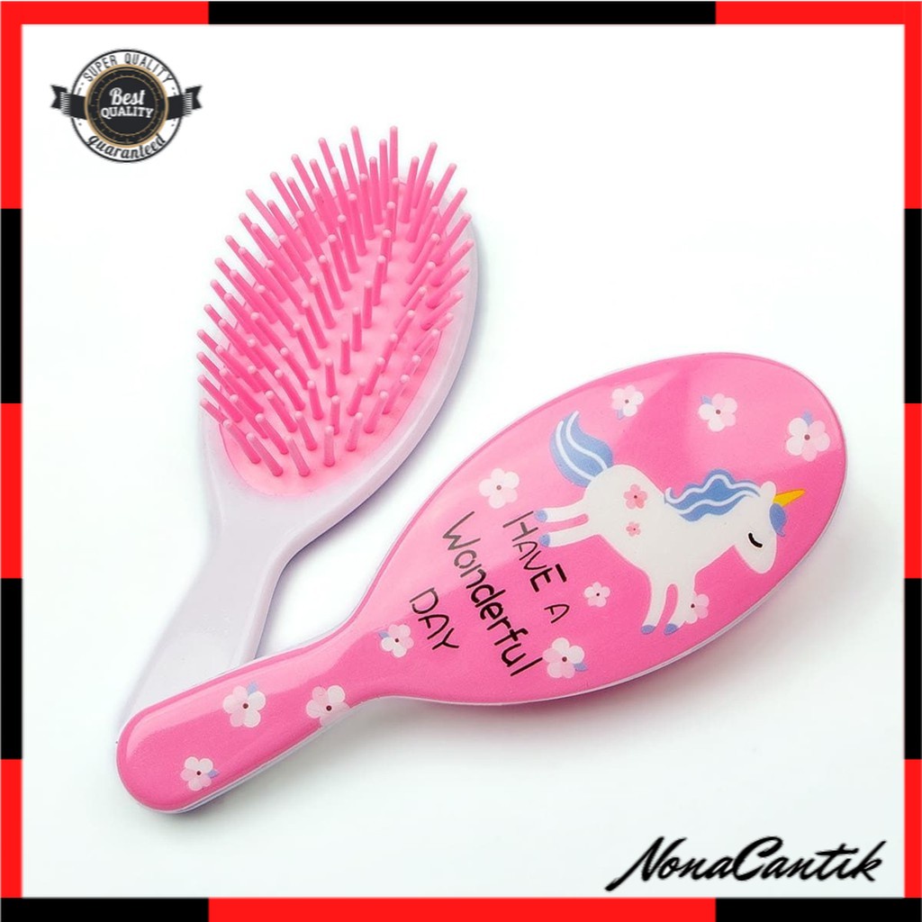Sisir Rambut Anak Perempuan Lucu Karakter Anti Kusut Bentuk Oval Premium