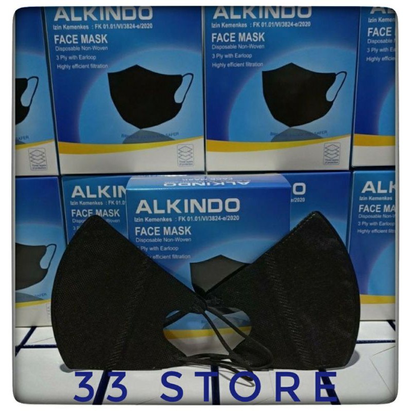 Masker Duckbill 3Ply Hitam Murmer Surabaya