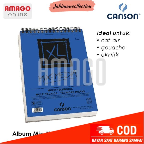 

✨ BISA COD ✨ CANSON XL - MIX MEDIA - 30 SHEETS - A4 - 300G (ALBUM) – 200807215
