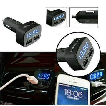 TERMURAH -  Car Charger Mobil USB,Alat Ukur Tegangan Aki,Charger Mobil,Carger Hp