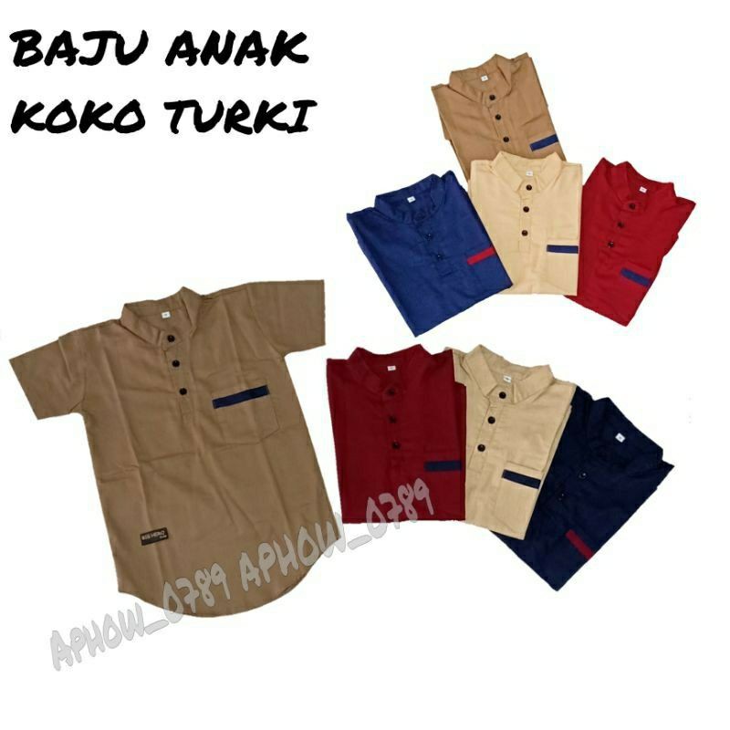 Cod Baju anak Koko/baju Koko anak Masakini usia 3-12 thn/Baju anak Muslim bahan katun