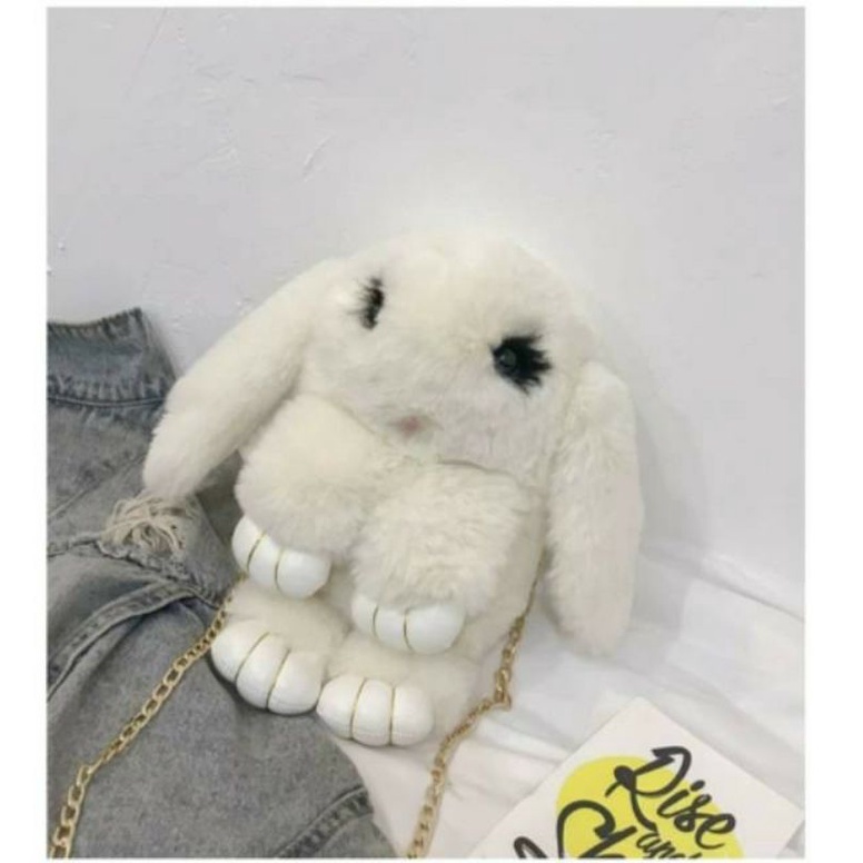 Tas SLempang bunny Multifungsi bisa di ransel/cinamoroll Tas bulu bulu korea SLempang rantai
