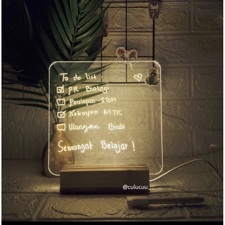 

ACRYLIC NOTE BOARD LED | PAPAN PLANNER ACRYLIC | PAPAN TULIS LED | ACRYLIC LAMP