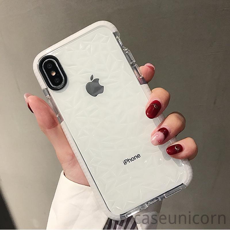 Soft Case TPU Transparan Motif Berlian Untuk iPhone 11 12 13 14 Pro X XR XS Max 6 6s 7 8 Plus SE 2020 11 Pro Max 7Plus