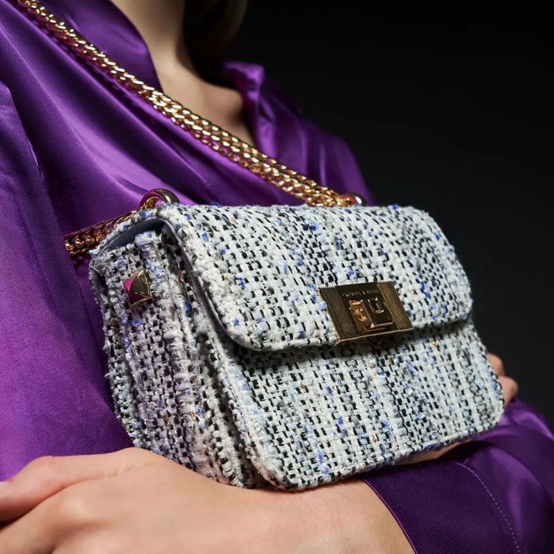 CK GIFTSET C-Capsule Collection: Alia Chain-Strap Tweed Crossbody Bag INCLUDE BOX