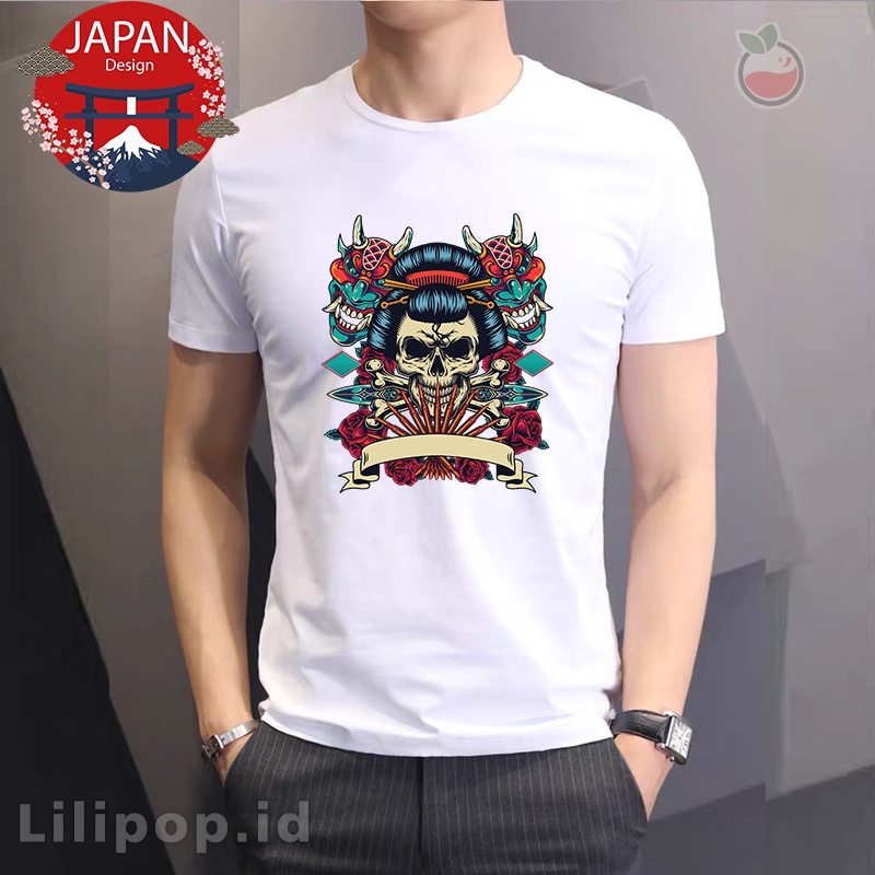 Lilipop Kaos Pria Geisha Samurai Baju Distro Basic Tshirt Kasual