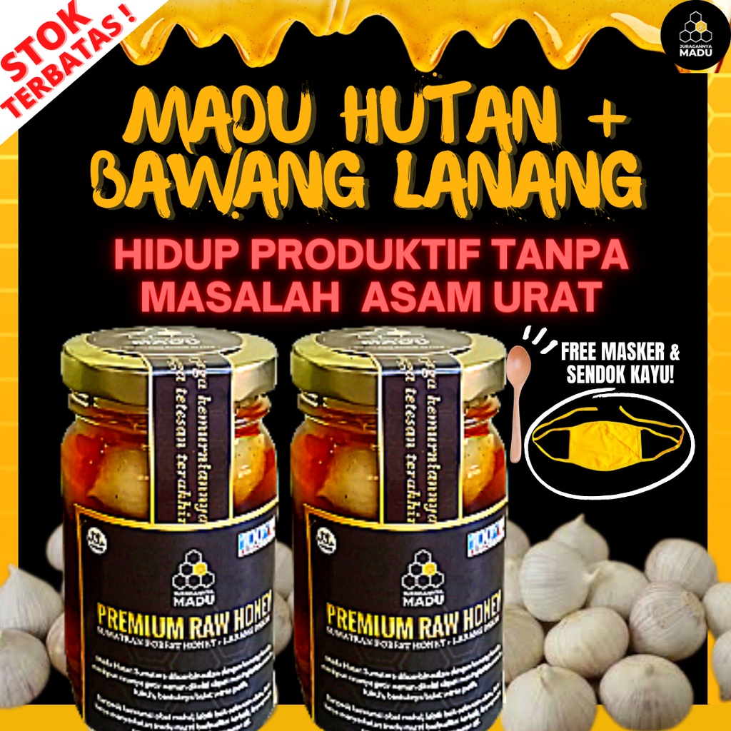 

BAWANG LANANG + MADU HUTAN SUMATERA MURNI ASLI ATASI ASAM URAT & KOLESTROL 500gr