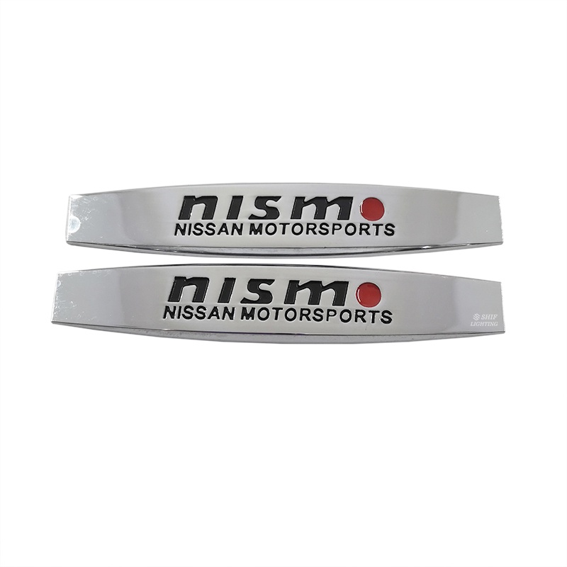 2pcs Stiker Emblem Logo Nissan NISMO Bahan Metal Untuk Dekorasi Mobil Nissan