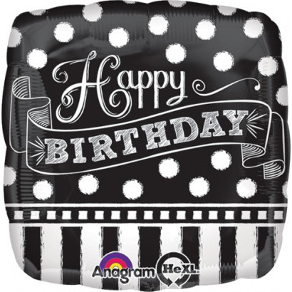 

18" Black & White Birthday Chalkboard