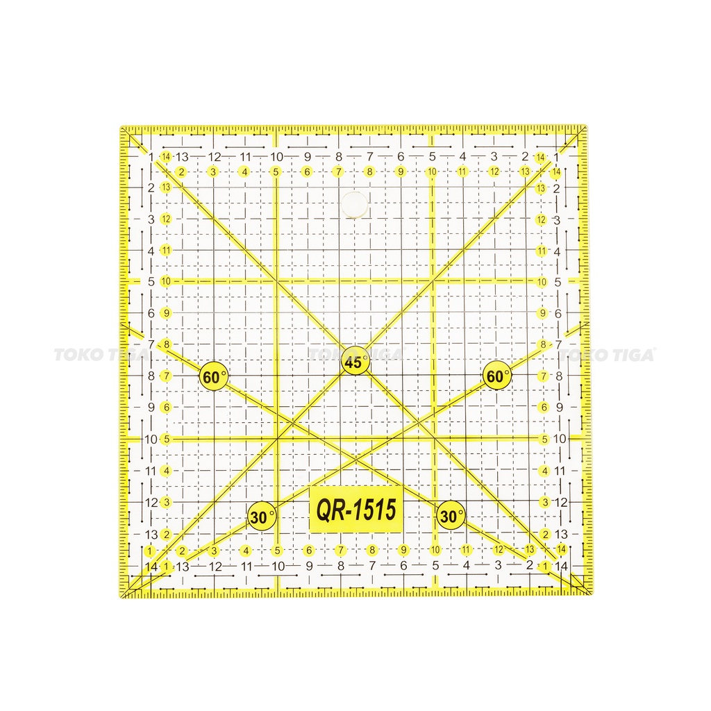 Quilting Ruler / Penggaris Bahan - Penggaris Quilting YOKO 15 x 15 cm (QR1515)