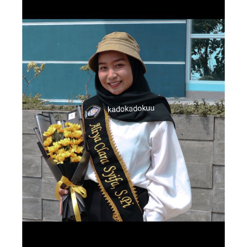 (1HARI JADI)Selempang Wisuda Bordir Kain Beludru Murah/ Selempang Wisuda Murah