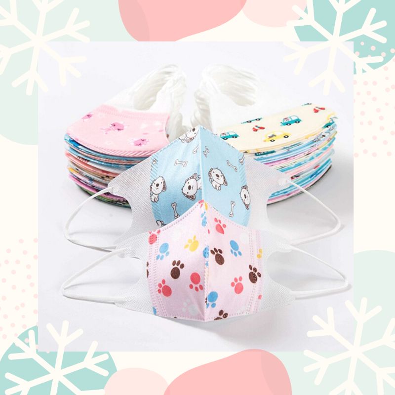 Eceran - Masker Duckbil Anak 3ply Usia 3-5-12 Tahun Motif Lucu