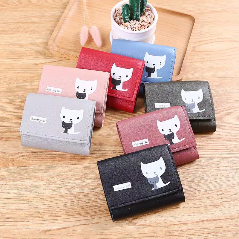 Tmall88 Dompet Lipat Mini Wanita Motif Animal Fashion Korean