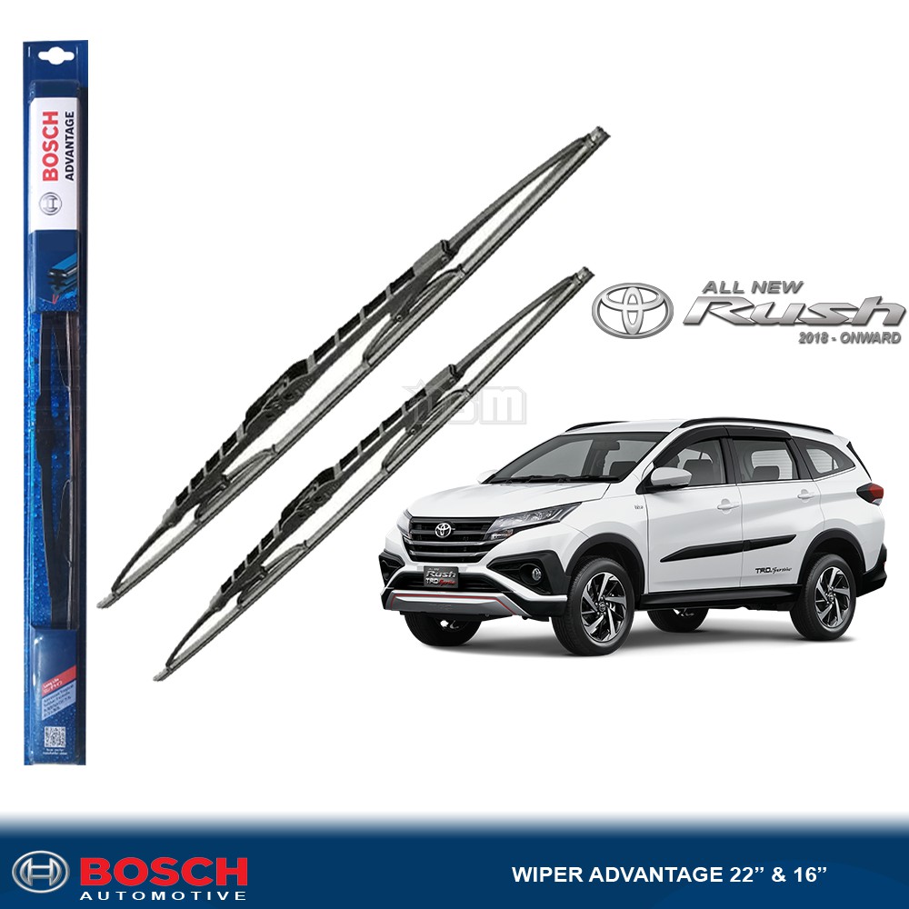 Bosch Advantage / Karet Wiper Mobil Toyota All New Rush  22&quot; dan 16&quot; (Sepasang) / Wiper Mobil / DSM