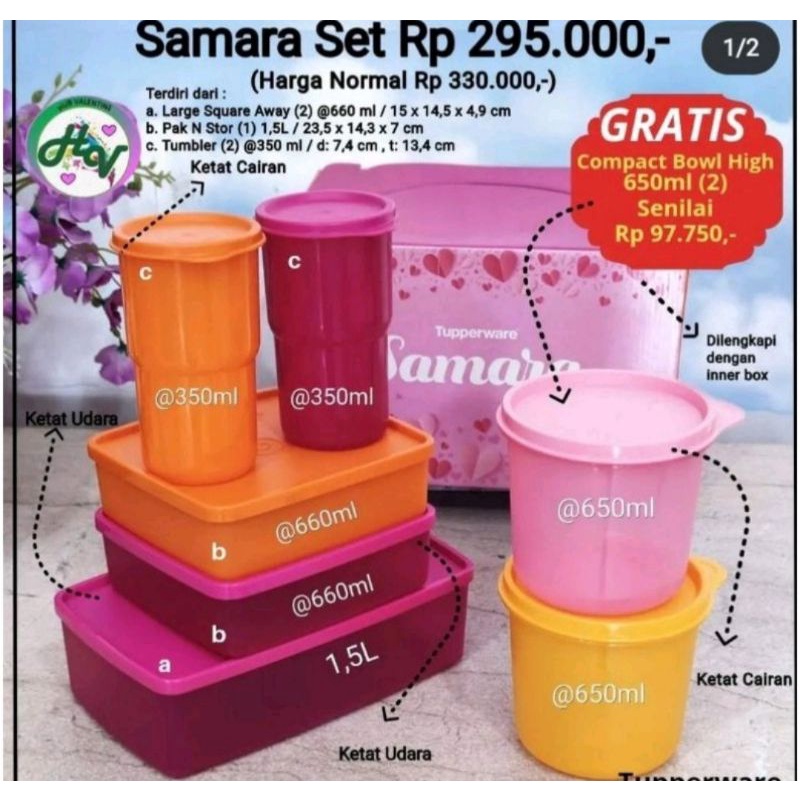 kotak makan Samara Set tupperware