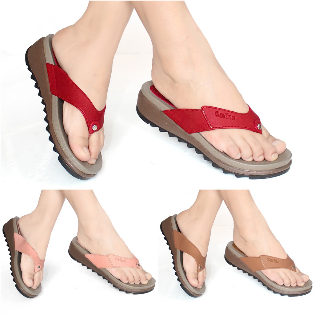 Wedges Slip Sandal  Wanita  Jepit Santai  Cewek Casual Murah 