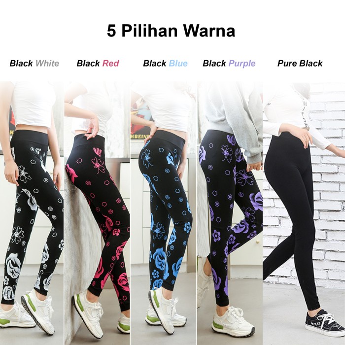 Celana Legging Wanita Panjang Motif Soft Spandex Allsize