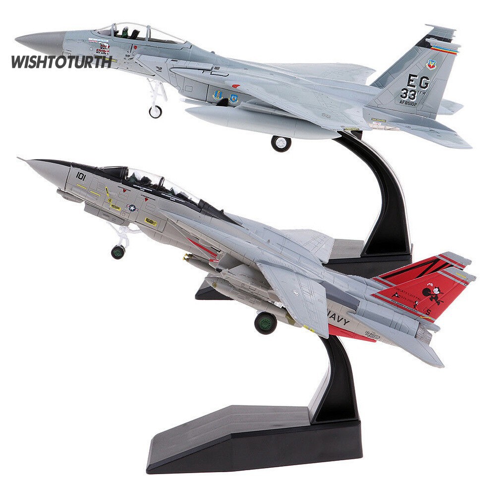 Wt 2pcs Miniatur Diecast Pesawat Tempur Usa F 14 F 15 Fighter Skala 1 100 Untuk Mainan Anak Shopee Indonesia