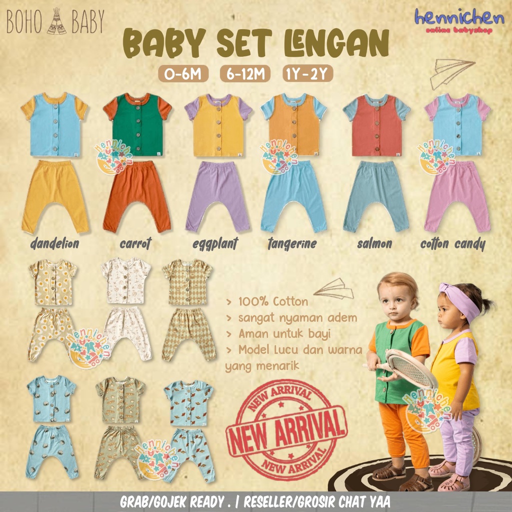 Bohopanna Baby Set Lengan MOTIF NEW 100% Cotton Adem part 2