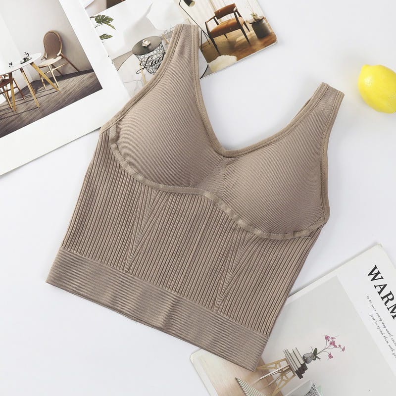 PROMO Tank Top Bra crop 8811 Pakaian Dalaman Wanita TankTop Panjang dengan Busa Bahan Premium