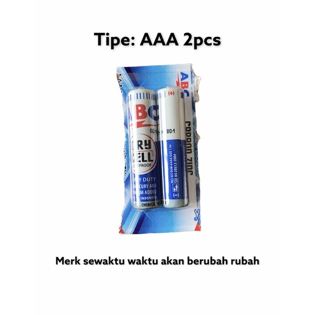 Baterai AAA 2pcs | Batre A3 | Batray AAA | Batu Baterai 3A (Merk sesuai stok tersedia) Material Mart