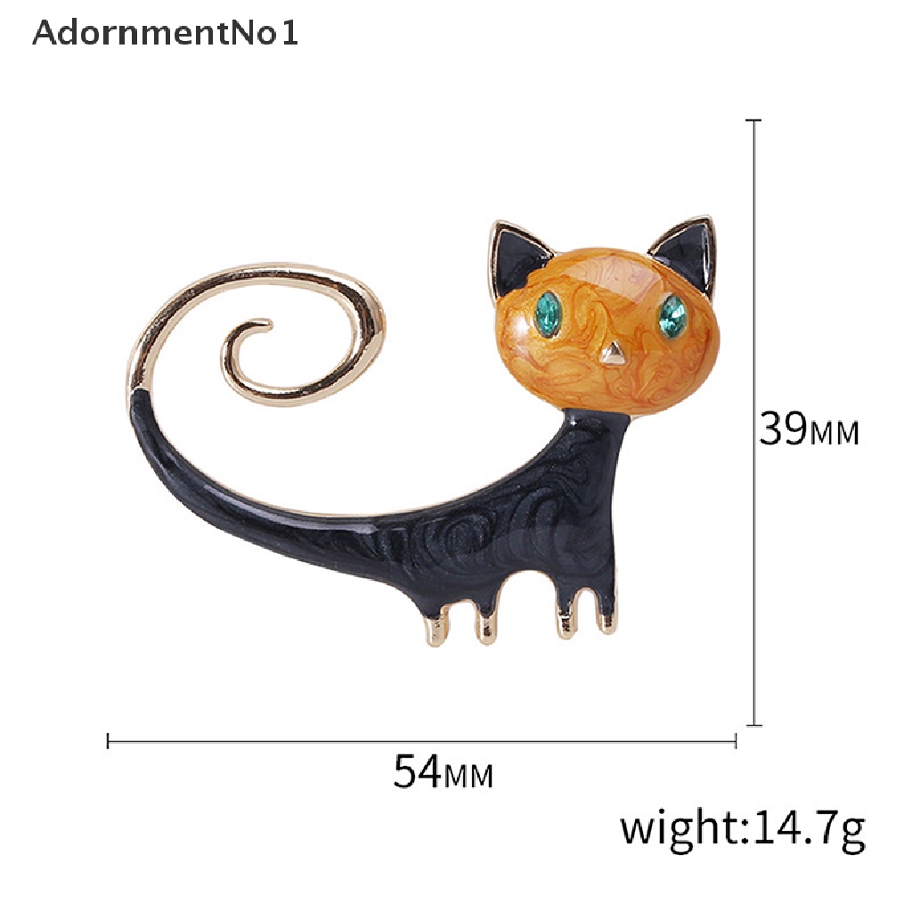 (AdornmentNo1) 1pc Bros Pin Enamel Bentuk Kucing 2 Warna Untuk Wanita