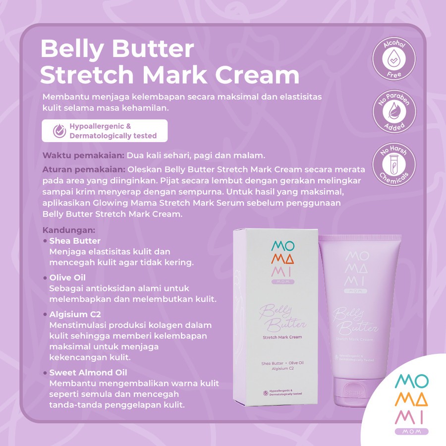 Momami BELLY BUTTER Stretch Mark CREAM | KRIM Guratan Kulit