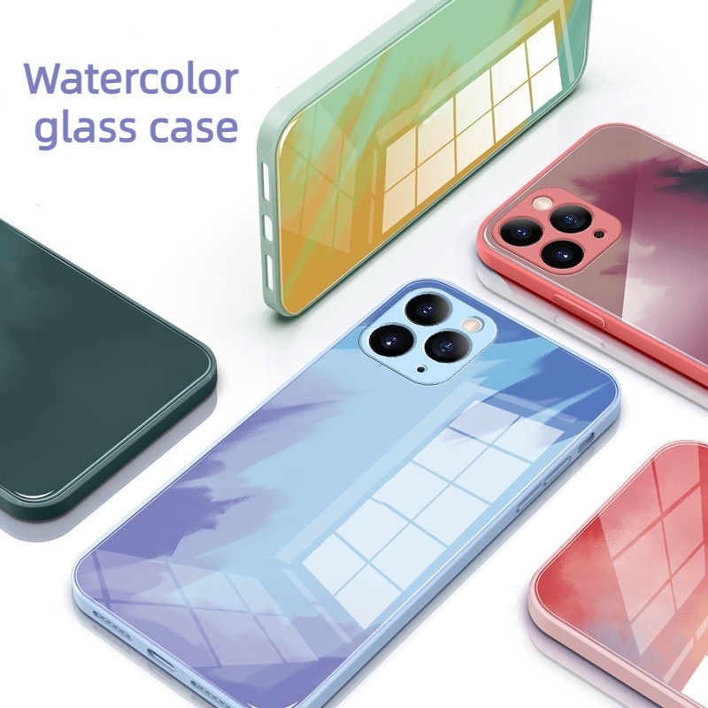 Hard Case Bahan Kaca 9h Untuk I12 11 Pro X Xs Max Xr Casing