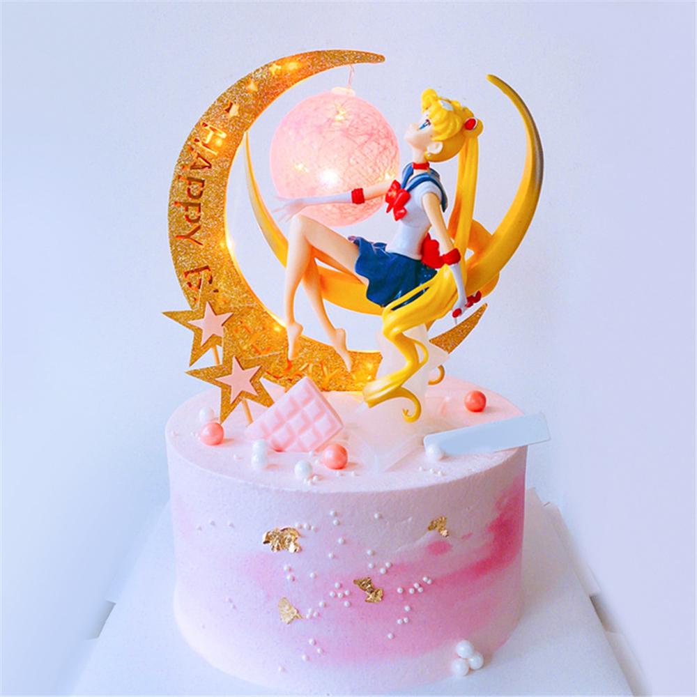 Needway Mainan Angka Ornamen Rumah Tsukino Usagi Model Mainan Cake Decor Model Action Figure