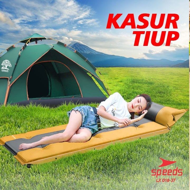 matras angin kasur tiup sleeping pad tenda camping outdoor waterproof anti sobek speeds yellow018 37
