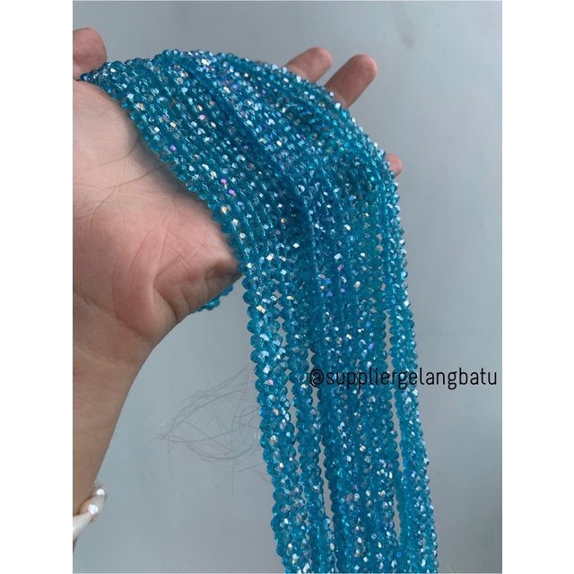 Crystal Ceko 6mm Soft Blue QUARTZ kristal kuarsa biru laut bahan craft