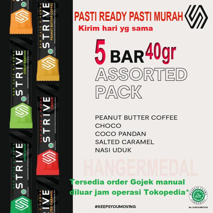 

Diskon STRIVE 40g FULL ENERGY BAR Assorted MIX 1 Box isi 5pcs rasa campur Diskon