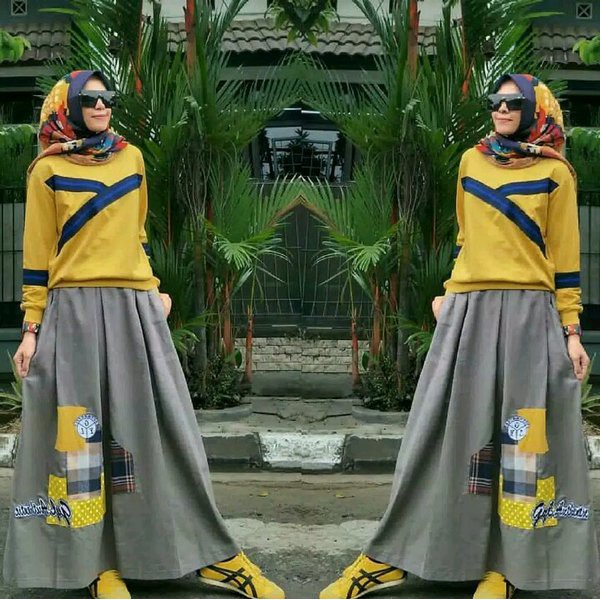 Baju Gamis muslim setelan casual sporty michiko set atasan dan rok