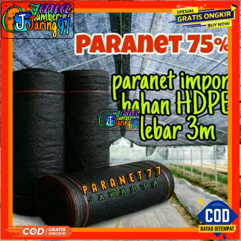 [PROMO] Paranet Import 75% (eceran)  lebar 3m peneduh tanaman