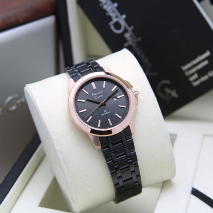 READY Jam Tangan Wanita Alexandre Christie 1017 AC1017 AC1017LD [[ORIGINAL]] - Black Rosegold PROMO