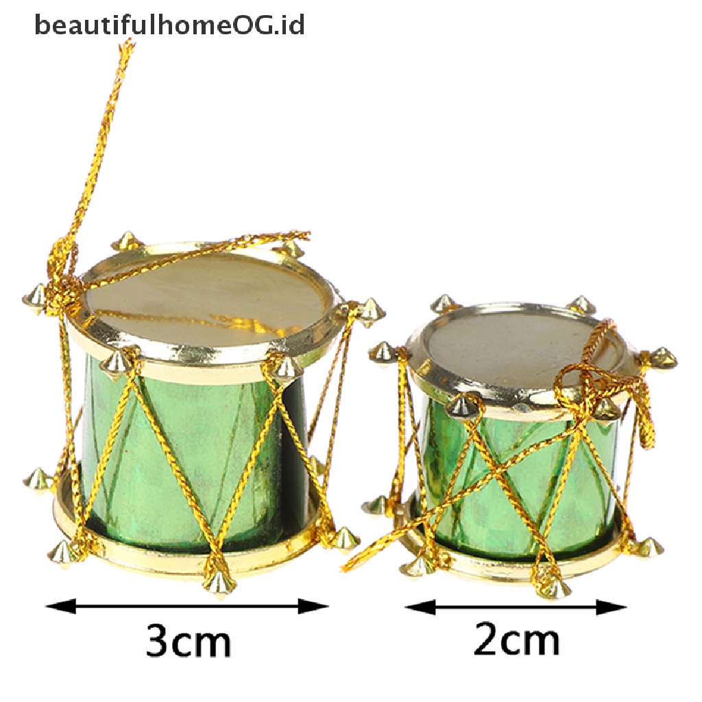 12pcs Ornamen drum Mini Warna-Warni Untuk Dekorasi Pohon Natal