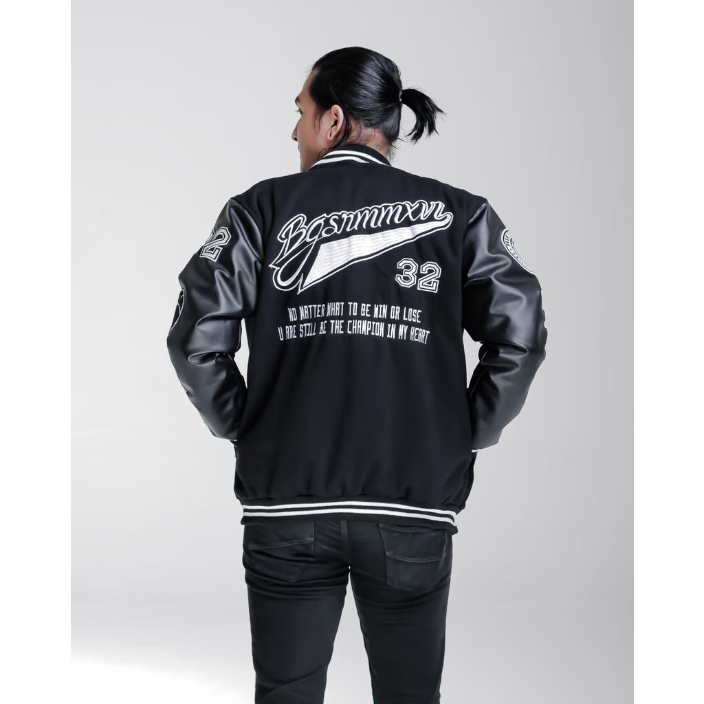 Jaket Varsity Pria STAR X-06 | Varsity Jacket Premium Bahan Kulit Best Jacket Varsity