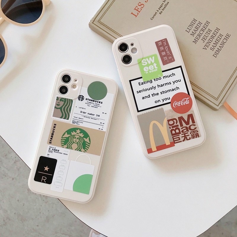 STARBUCKS MCDONALDS IKEA Soft Case Casing Mcd Sbux iPhone 7 7+ 8 8+ X XR XS 11 12 PRO MAX