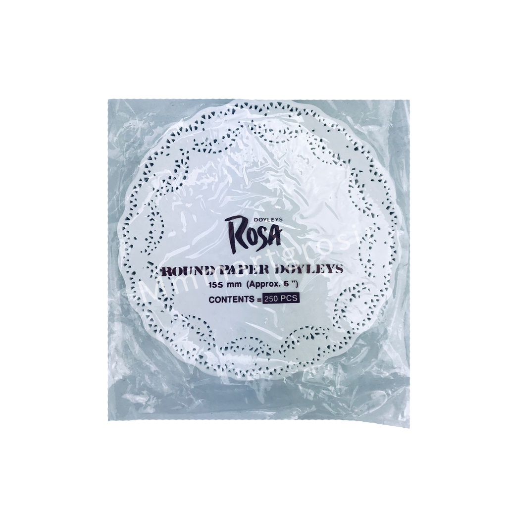 Doyleys Rosa 155mm / Alas Renda Kertas / Alas Serbaguna / 6.0 inch 250pcs