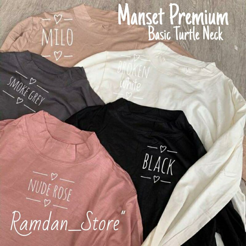 Manset Baju Premium Basic Turtle Neck, Manset Lengan Panjang, Manset baju bahan kaos premium