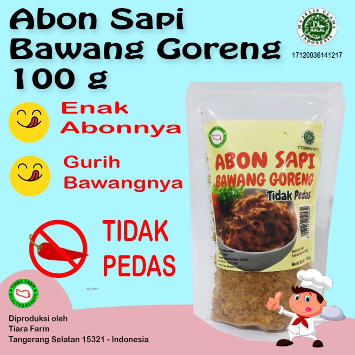 

q20w1q1qw Abon Sapi Bawang Goreng Tidak Pedas 100 G Beef Floss (Tiara Farm) Dscscv