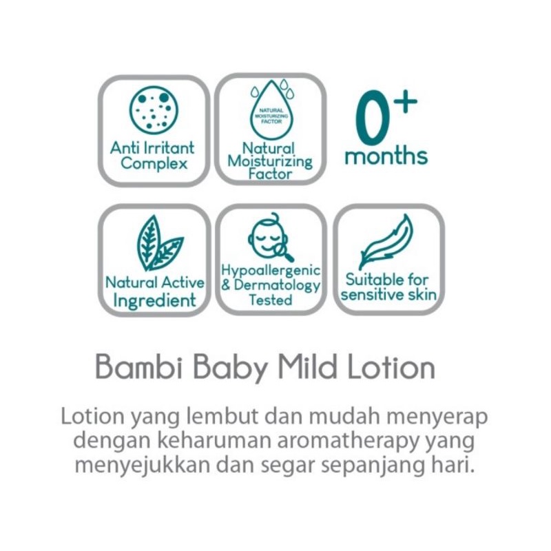 Bambi Baby Mild Lotion 100 ml/Lotion Bayi Anak Bambi