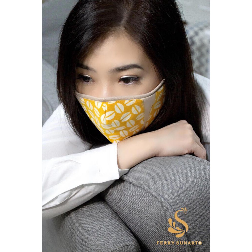 Masker Fashion Premium Batik Kuning by Ferry Sunarto