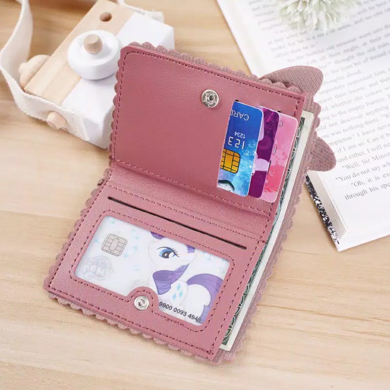 Dompet Lipat Mini Dompet Wanita Impor Lucu Kuping Kelinci