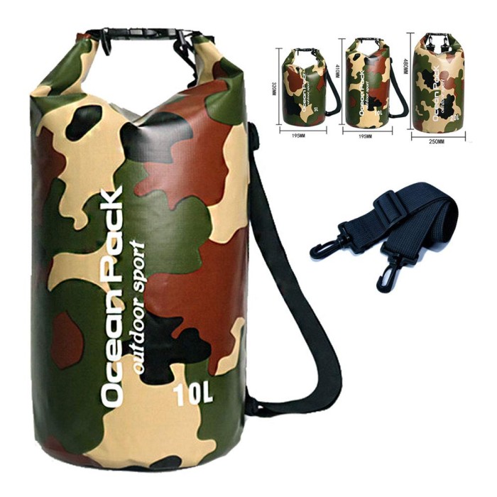 Promo Dry Bag 5L 10L 20L Ocean Pack Army Model / Camouflage