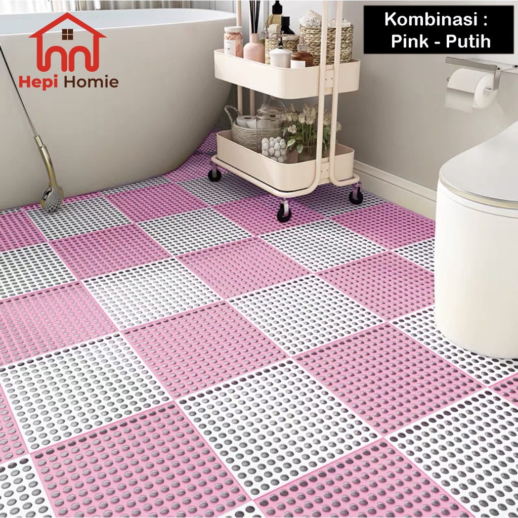 [HH] KARPET KAMAR MANDI ANTI SLIP POLKADOT / KESET ALAS LANTAI ANTI LICIN BATHROOM MAT 30X30 CM