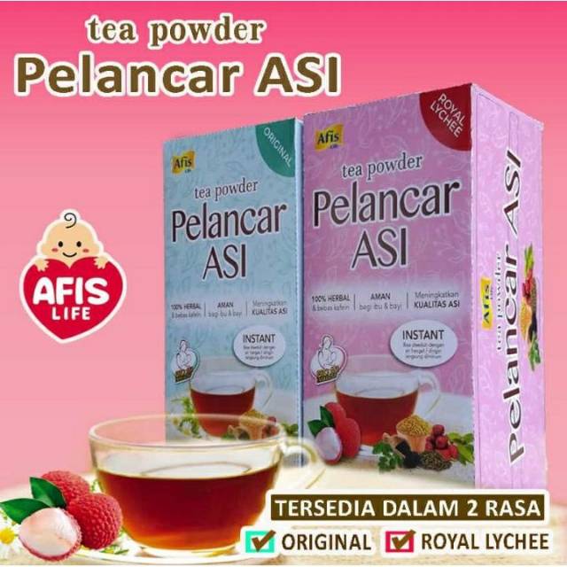 Afis life Teh Powder Pelancar ASI / 100% Herbal / 20 sachet @ 5 gr