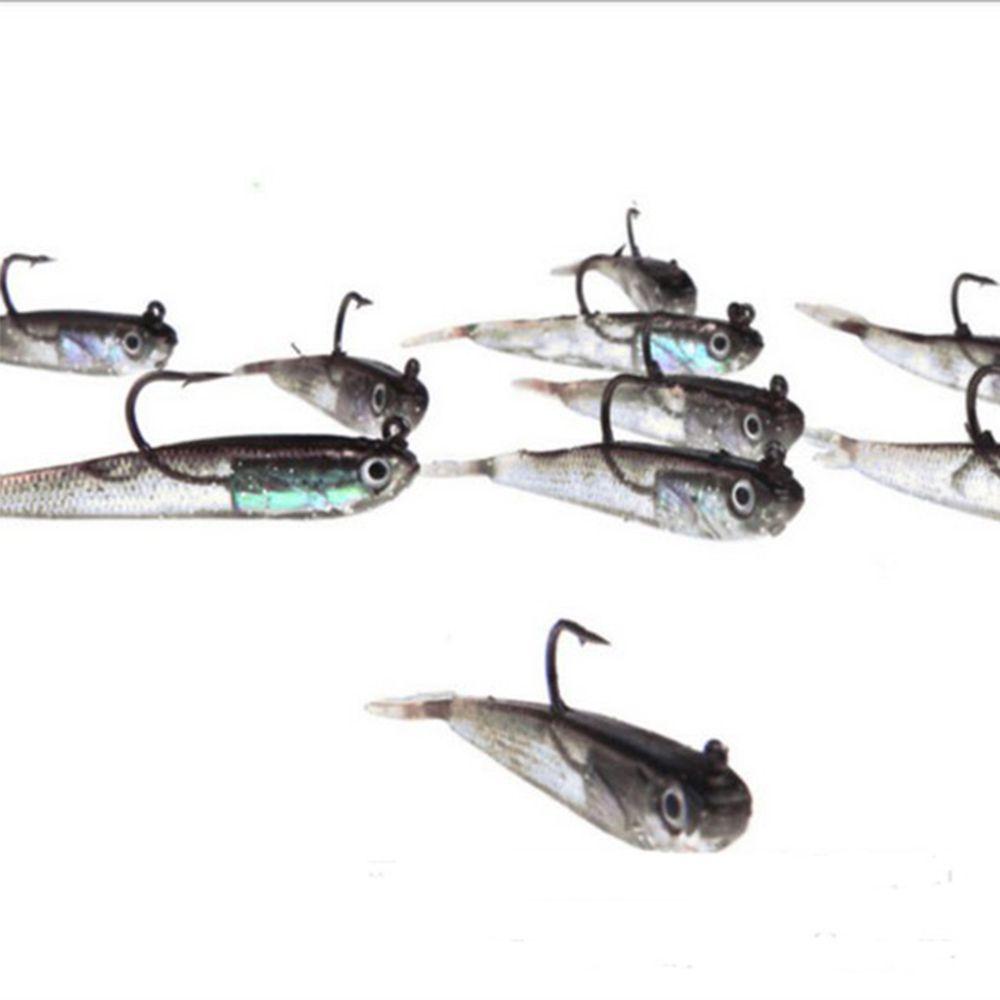 10pcs Silikon Soft Lures Top Crankbaits Fishing Tackle Worm Hook