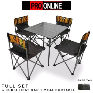Paket kursi lipat dan meja lipat camping murah - Kursi meja lipat traveling - Kursi mancing portable